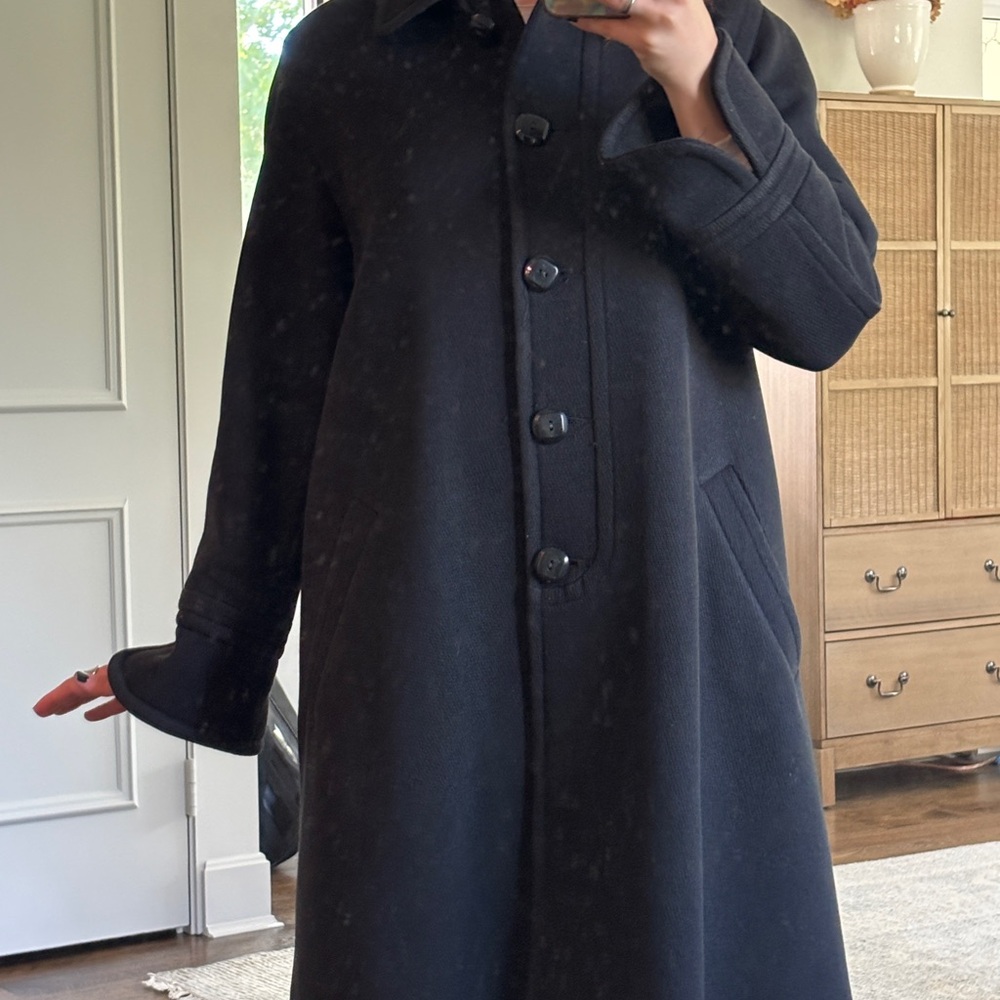 Kristen Blake Black Trench Coat with Classic Design